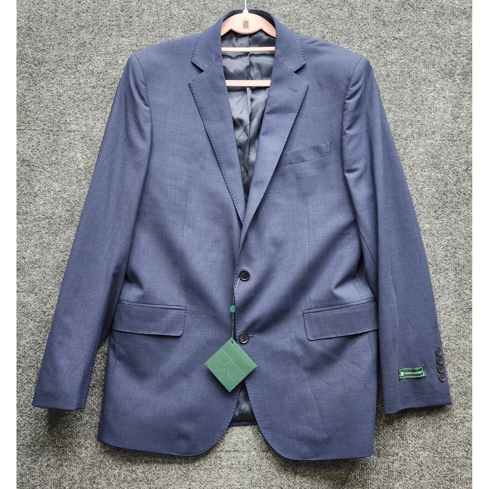 NWT Brooks Brothers B Wool Blend Two Button Blue Suit Jacket Blazer 42L Classic